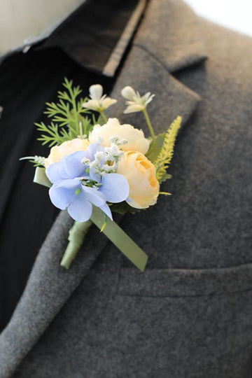 Romantic Blue Prom Corsage for Wedding Party